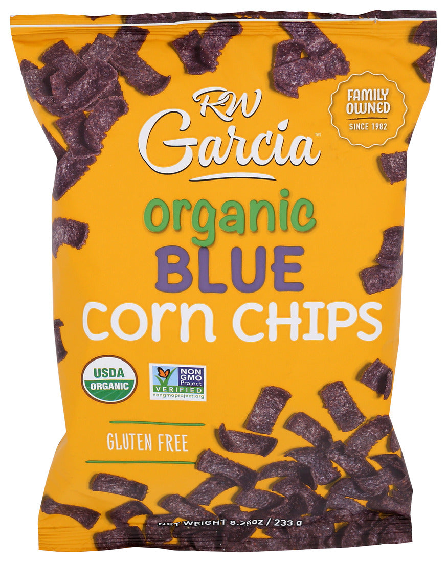 R.W. Garcia, Organic Blue Corn Chips, Gluten Free, 8.25 Oz