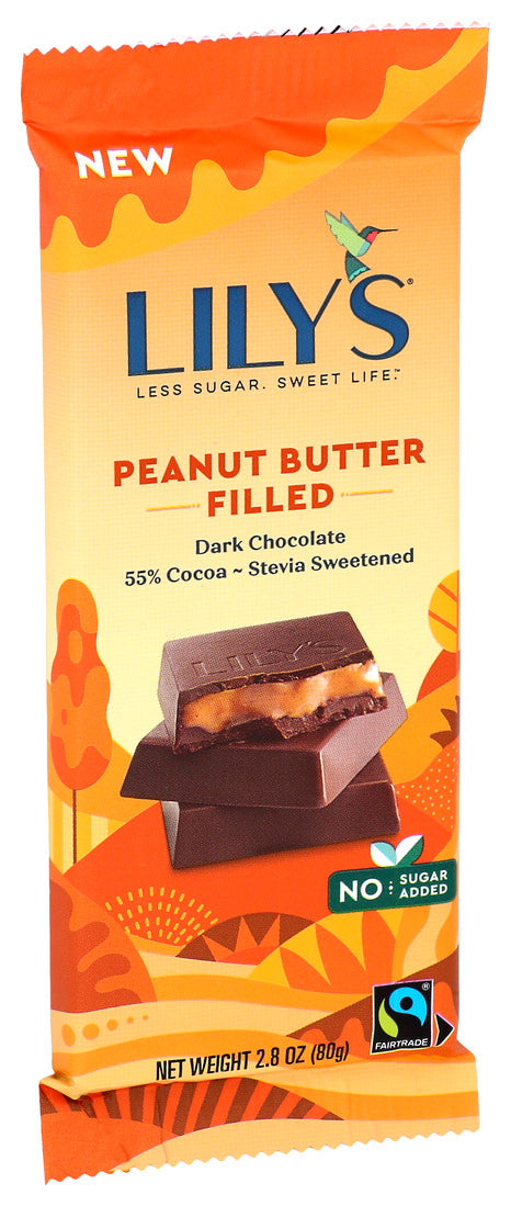 Lily's, Peanut Butter Filled Dark Chocolate Bar, 2.8 Oz