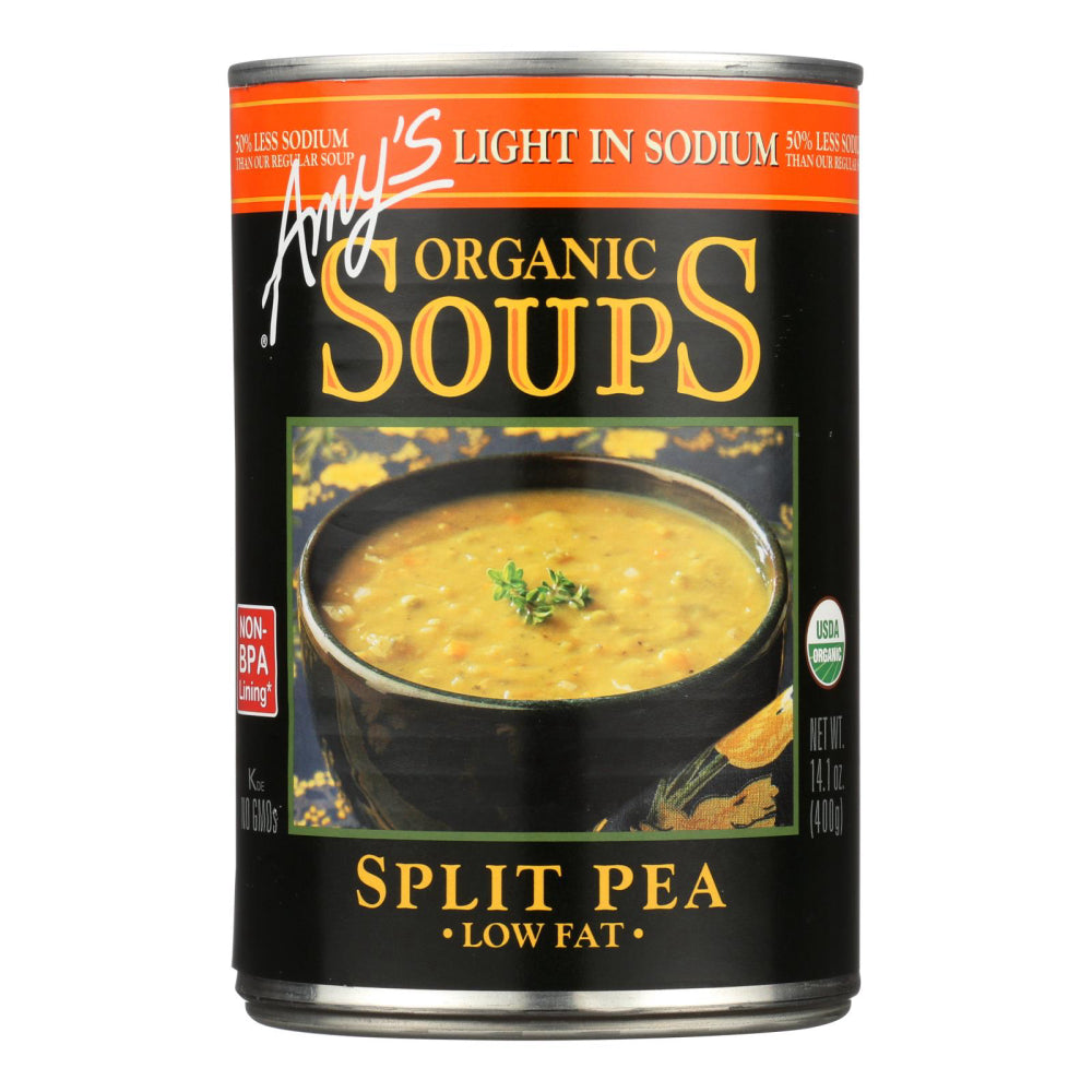 Amy's, Organic Light Sodium Low Fat Split Pea Soup, 14.1 Oz