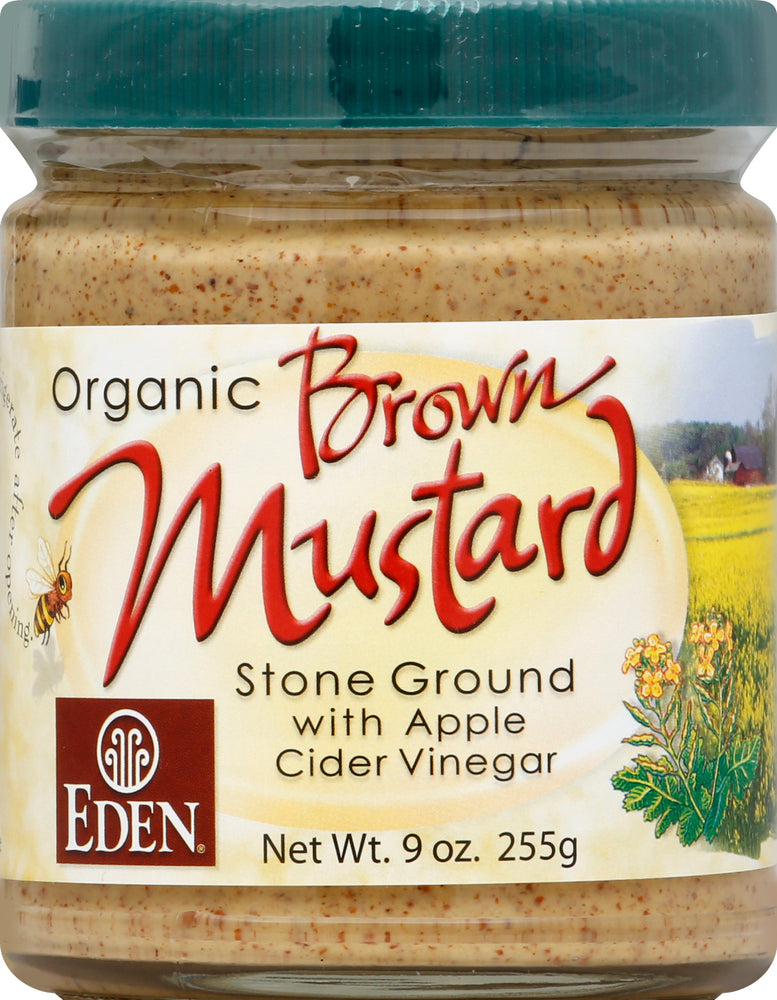 Eden Foods, Organic Brown Mustard, Stone Ground With Apple Cider Vinegar, 9 Oz