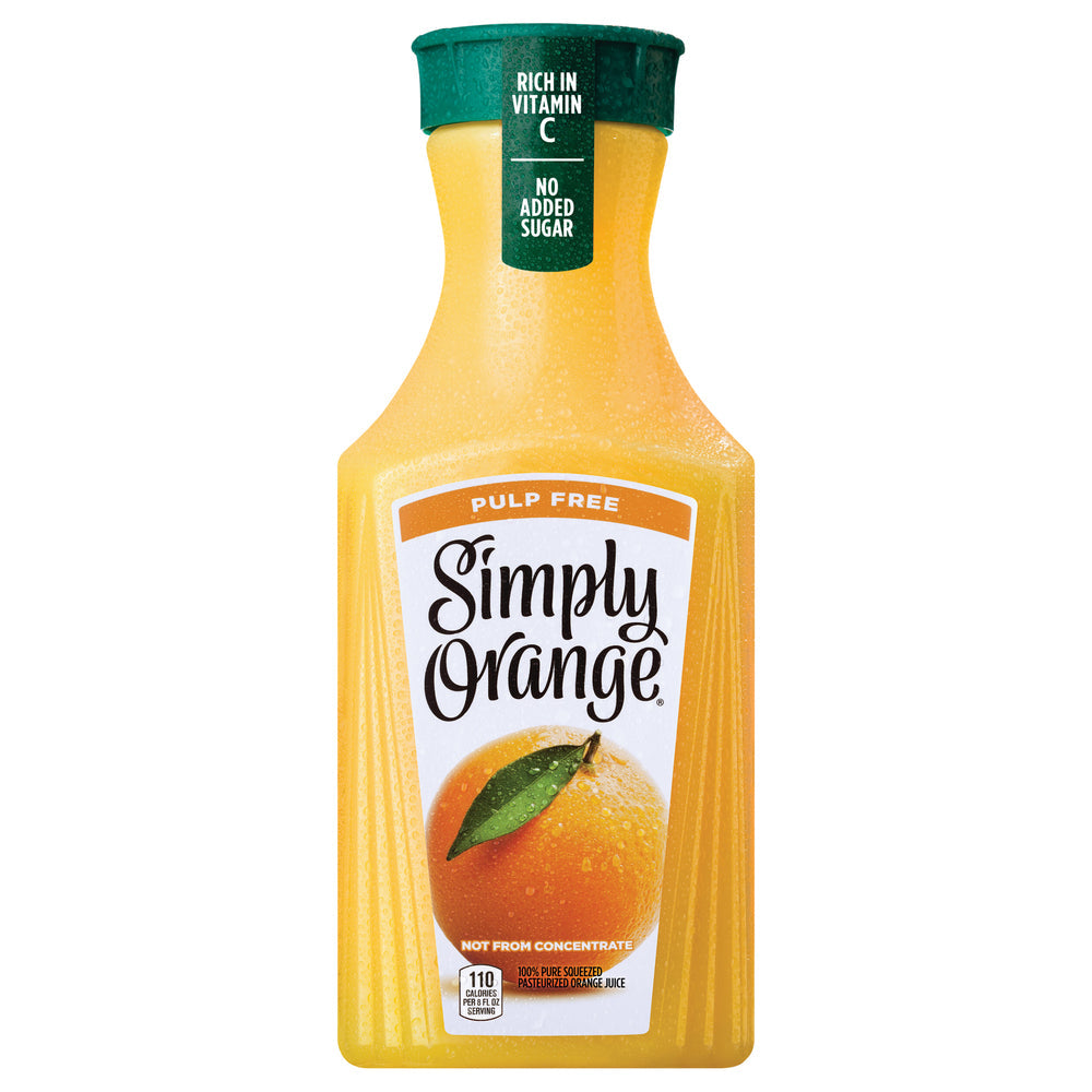 Simply Beverages, Orange Juice, Pulp Free, 52 Fl Oz