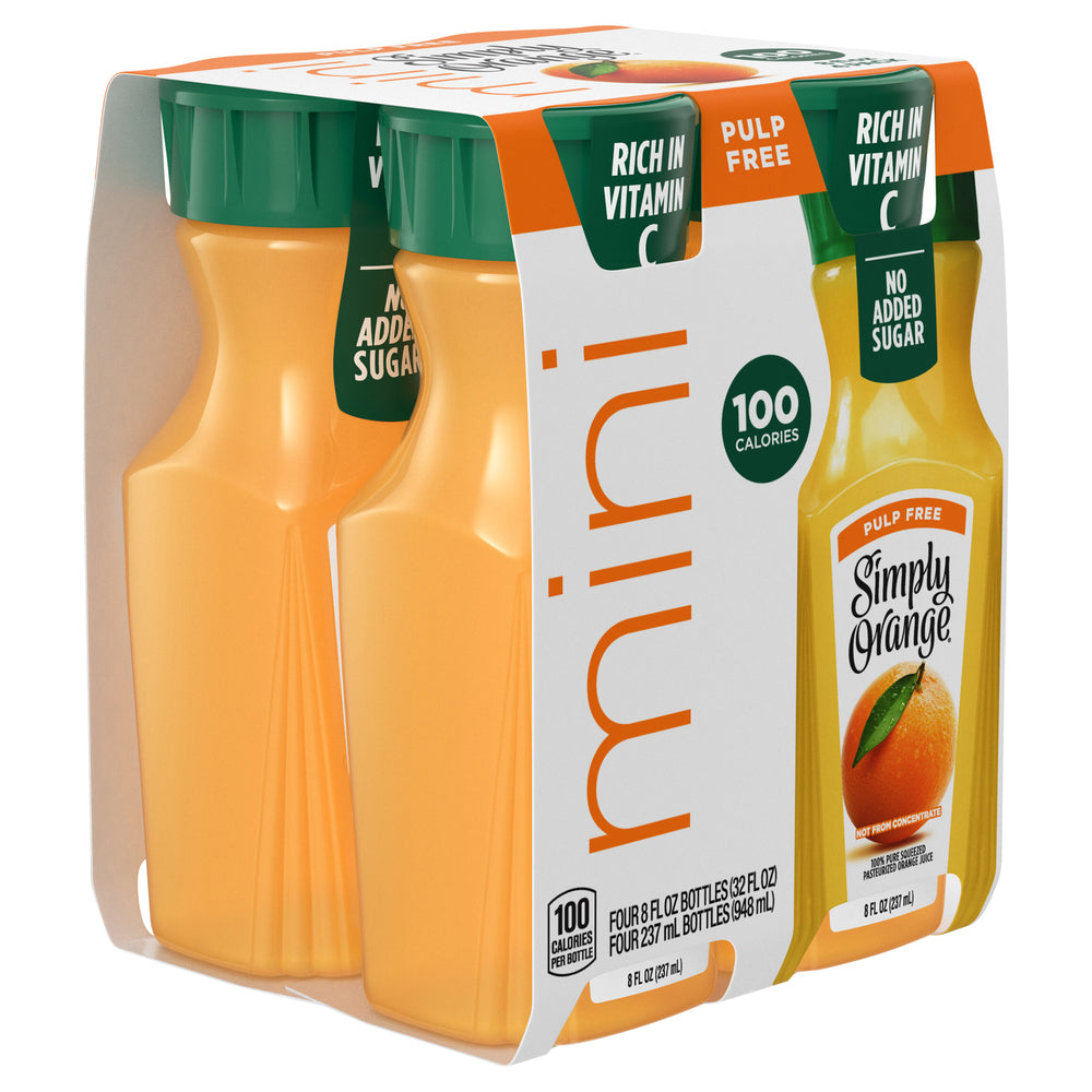 Simply Beverages, Orange Juice, Pulp Free, 8 Fl Oz