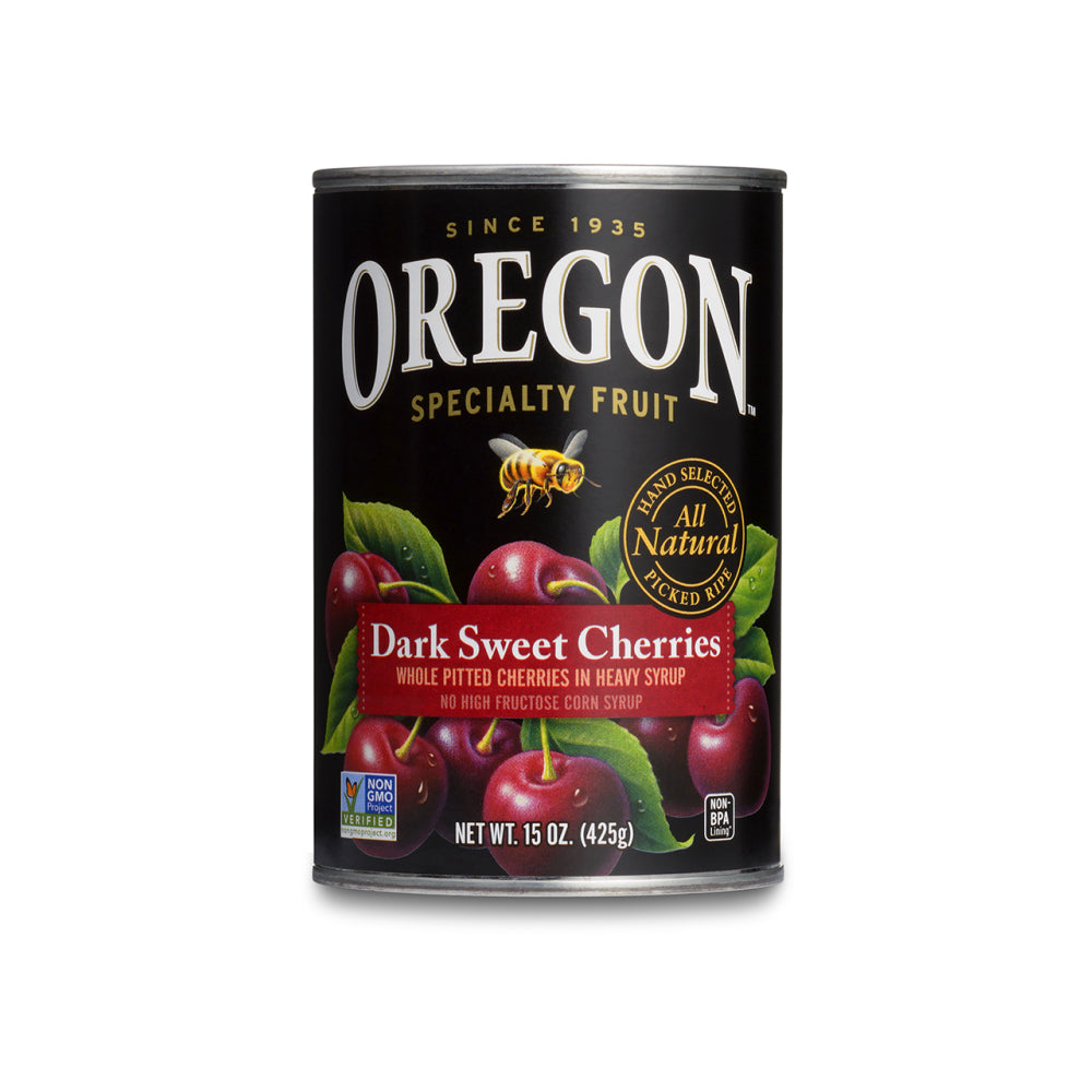 Oregon Specialty Fruit, Dark Sweet Cherries, Whole Pitted In Heavy Syrup, 15 Oz