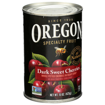 Oregon Specialty Fruit, Dark Sweet Cherries, Whole Pitted In Heavy Syrup, 15 Oz