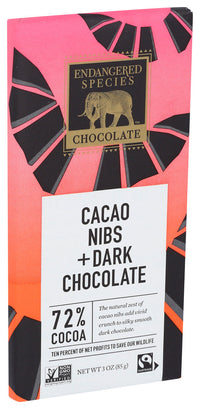 Endangered Species, Luscious Blueberries and Dark Chocolate, 72% Cocoa, 3 Oz