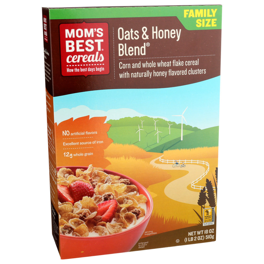 Mom`s Best, Oats And Honey Blend, Family Size, 18 Oz