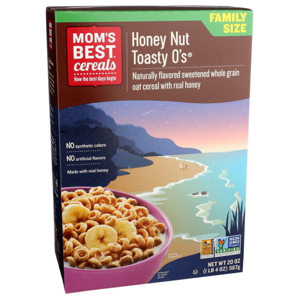 Mom`s Best, Honey Nut Toasty O's, Family Size, 20 Oz