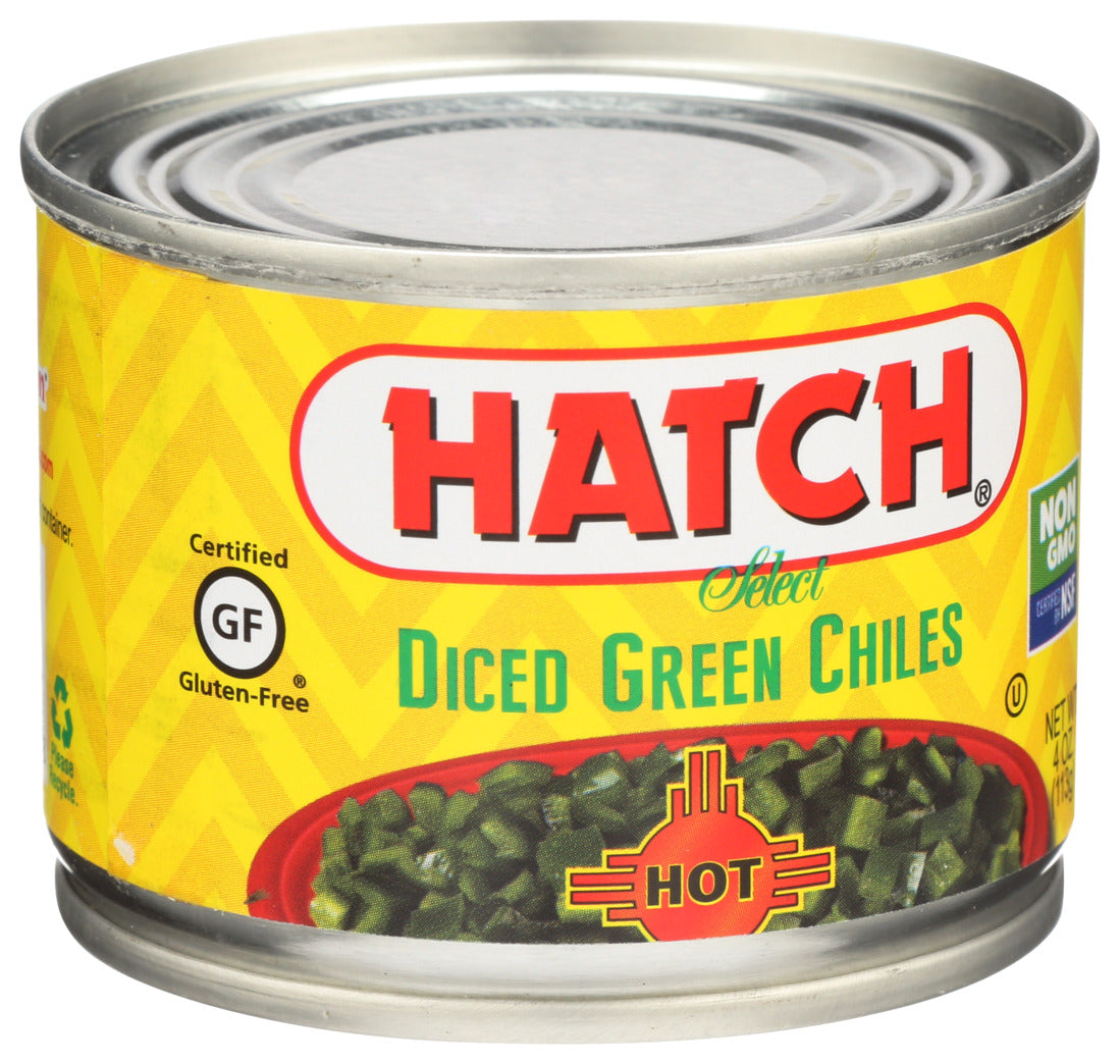 Hatch Chile, Diced Green Chiles, Hot, 4 Oz