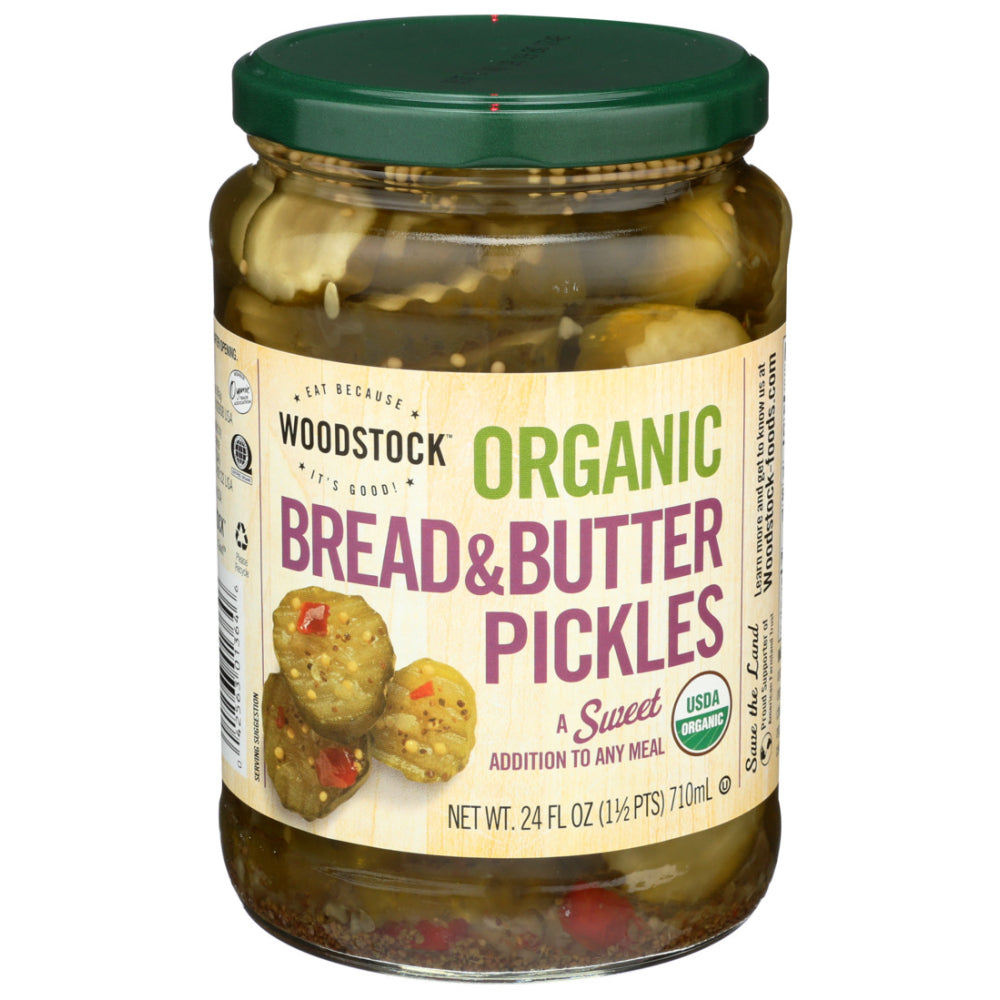 Woodstock Foods, Organic Sweet Bread And Butter Pickles, 24 Oz