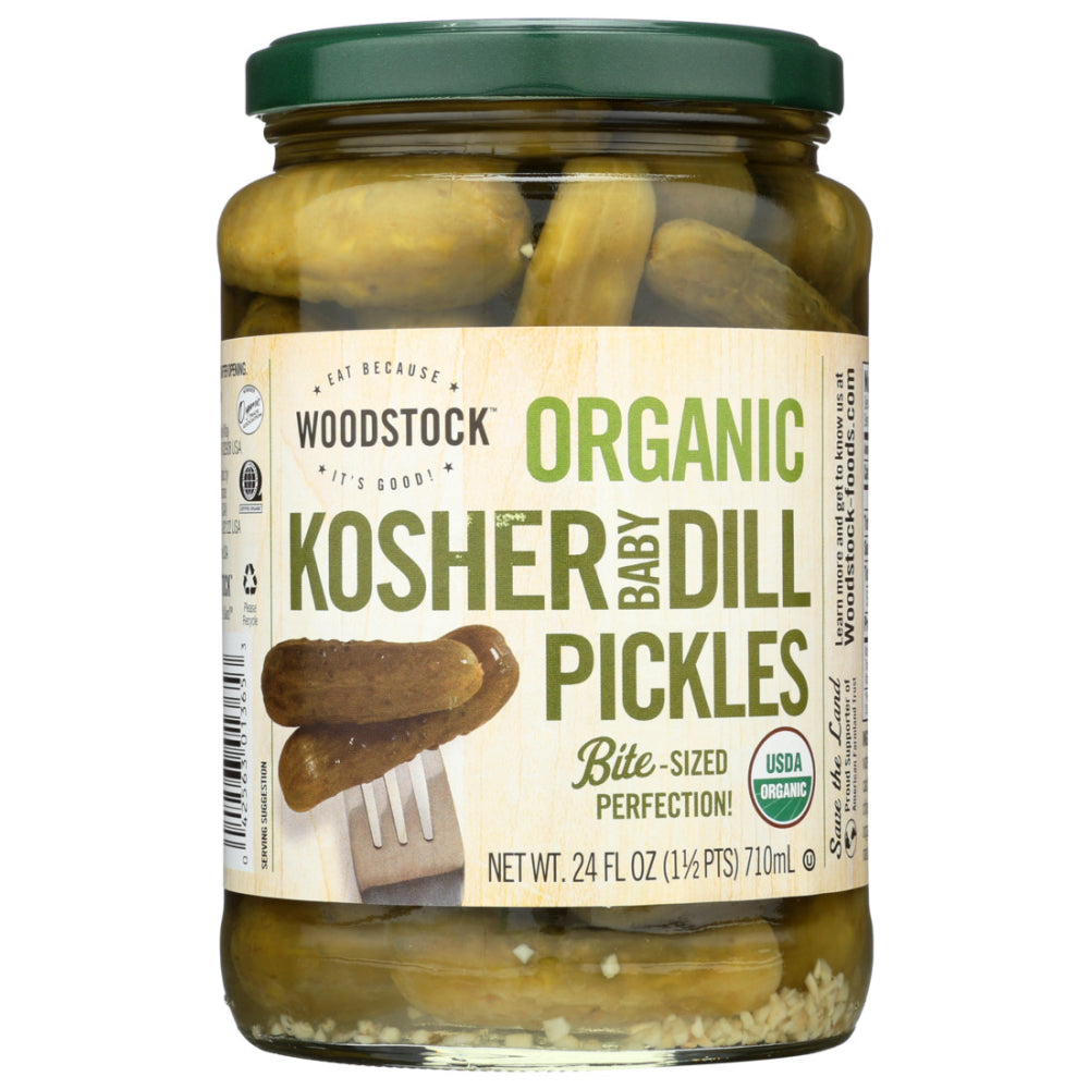 Woodstock Foods, Organic Kosher Baby Dill Pickles, 24 Oz