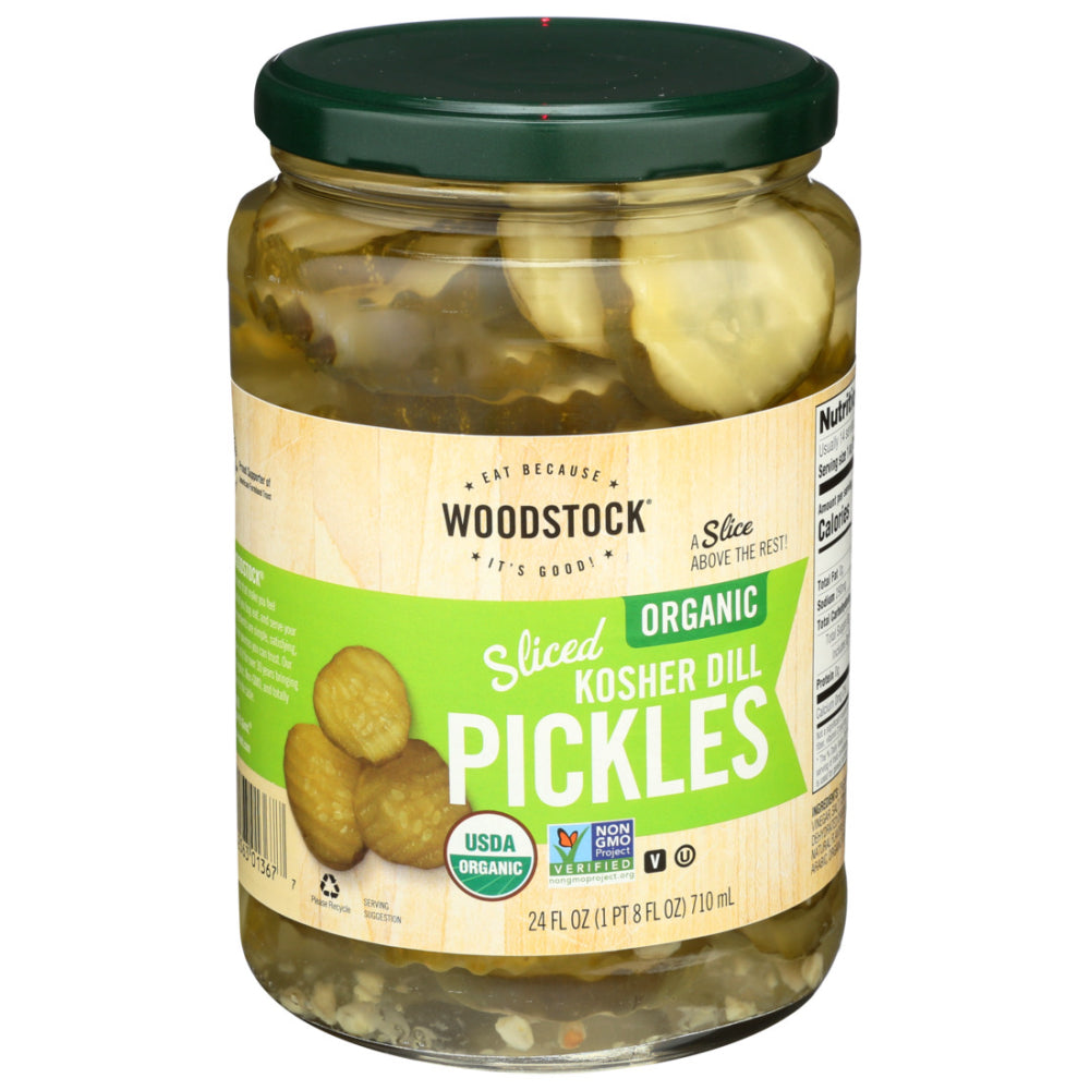 Woodstock Foods, Organic Kosher Sliced Dill Pickles, 24 Oz