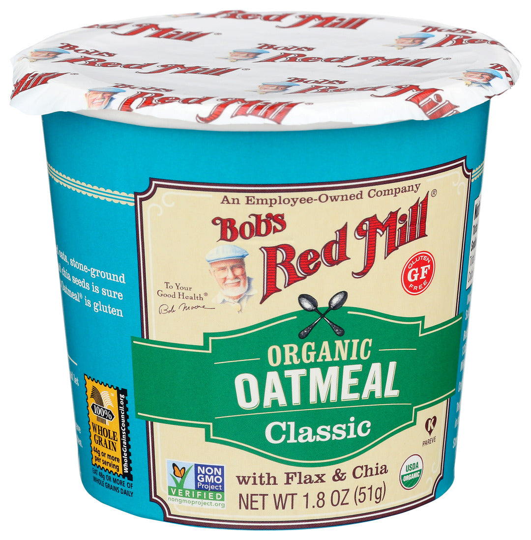 Bob's Red Mill, Organic Gluten Free Oatmeal Cup, Classic, 1.80 Oz