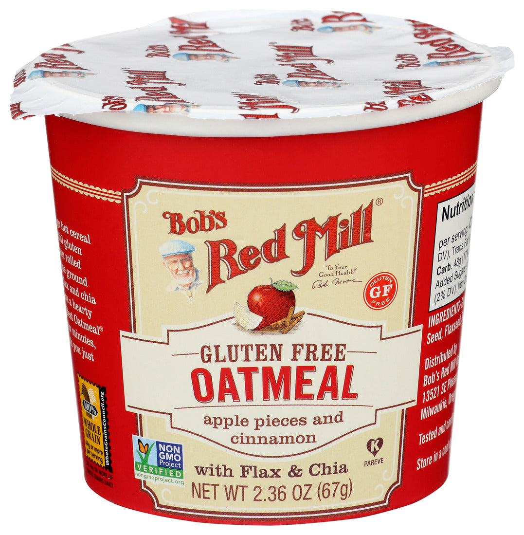 Bob's Red Mill, Gluten Free Oatmeal Cup, Apple And Cinnamon, 2.36 Oz