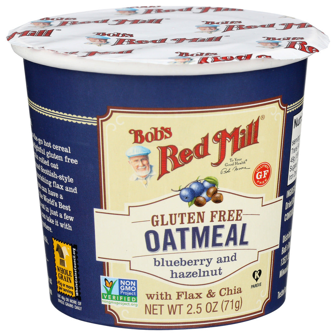 Bob's Red Mill, Gluten Free Oatmeal Cup, Blueberry And Hazelnut, 2.5 Oz