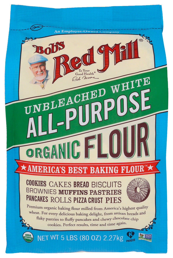 Bob's Red Mill, Organic Unbleached White All-Purpose Flour, 5 Lb