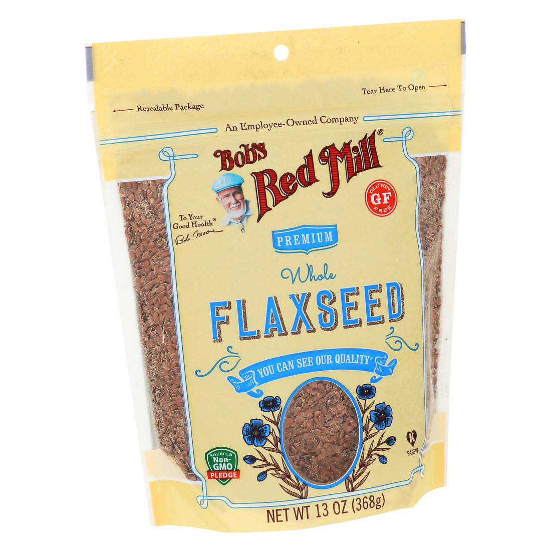 Bob's Red Mill, Premium Whole Brown Flaxseeds, Gluten Free, 13 Oz