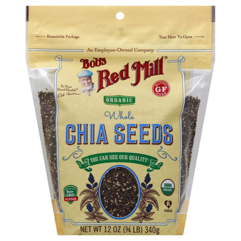 Bob's Red Mill, Organic Whole Chia Seeds, Gluten Free, 12 Oz