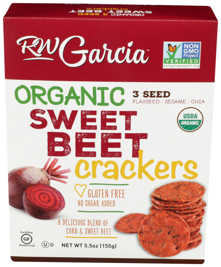 R.W. Garcia, Organic Sweet Beet Crackers, Gluten Free, 5.5 Oz