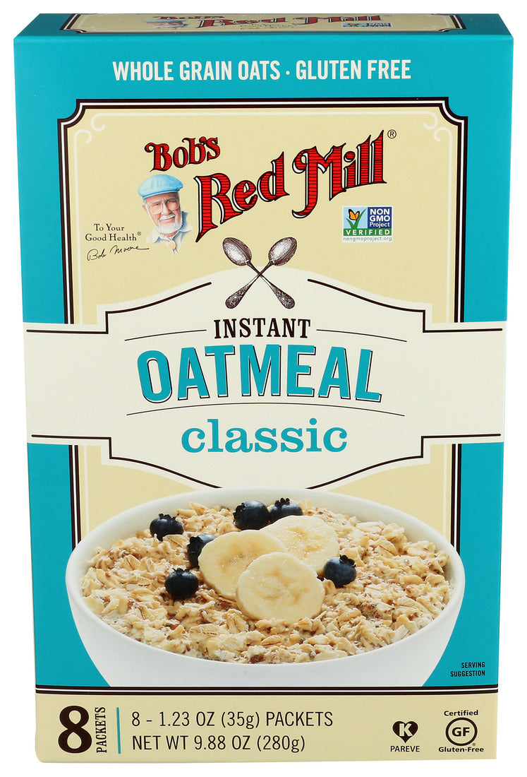 Bob's Red Mill, Instant Oatmeal, Classic, Gluten Free, Pack of 8/1.23 Oz