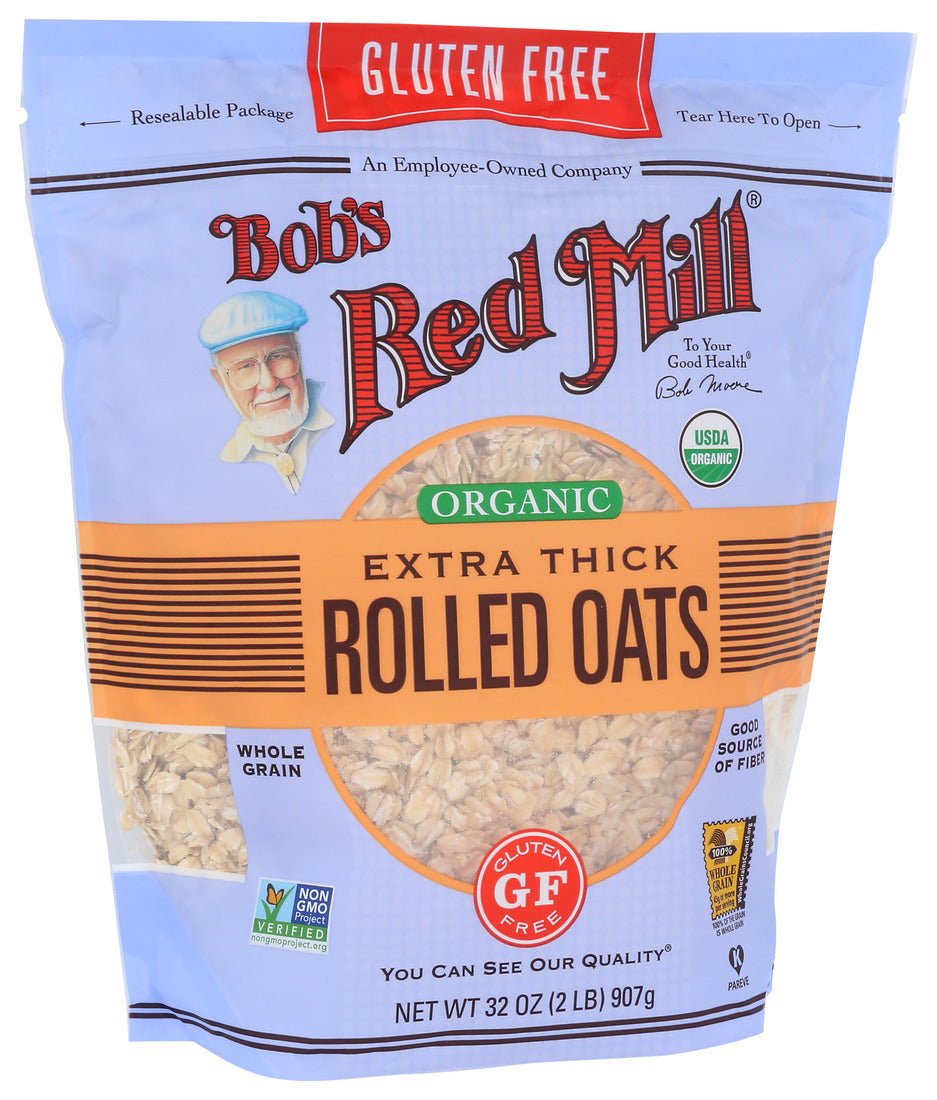 Bob's Red Mill, Organic Extra Thick Rolled Oats, Gluten Free, 32 Oz