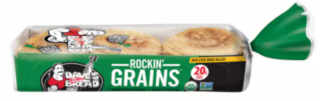 Daves Killer Bread, Organic Rockin' Grains English Muffin, 6ct, 13.2 Oz