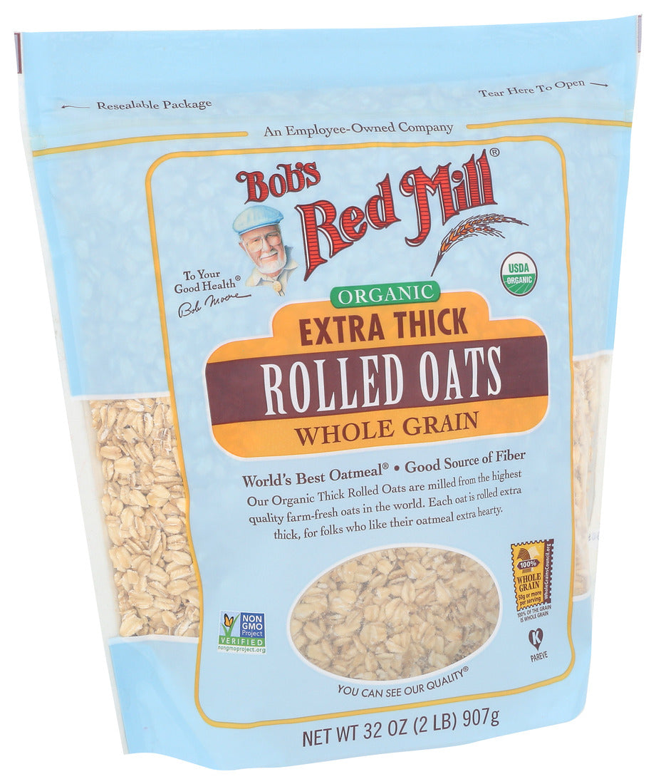 Bob's Red Mill, Organic Extra Thick Rolled Oats, Whole Grain, 32 Oz