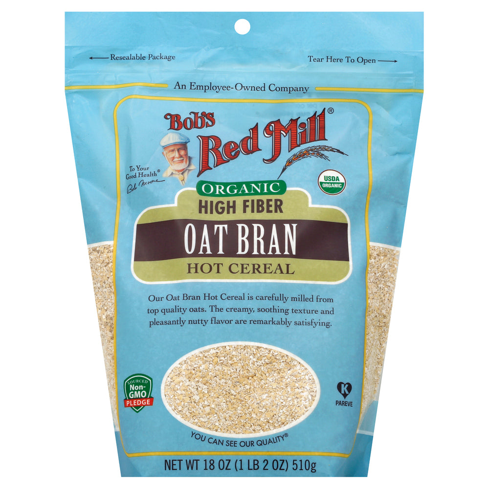 Bob's Red Mill, Organic High Fiber Oat Bran Hot Cereal, 18 Oz