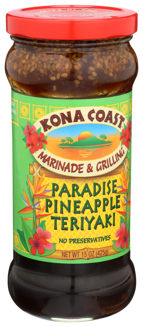 Kona Coast, Paradise Pineapple Teriyaki Marinade And Grilling, 15 Oz