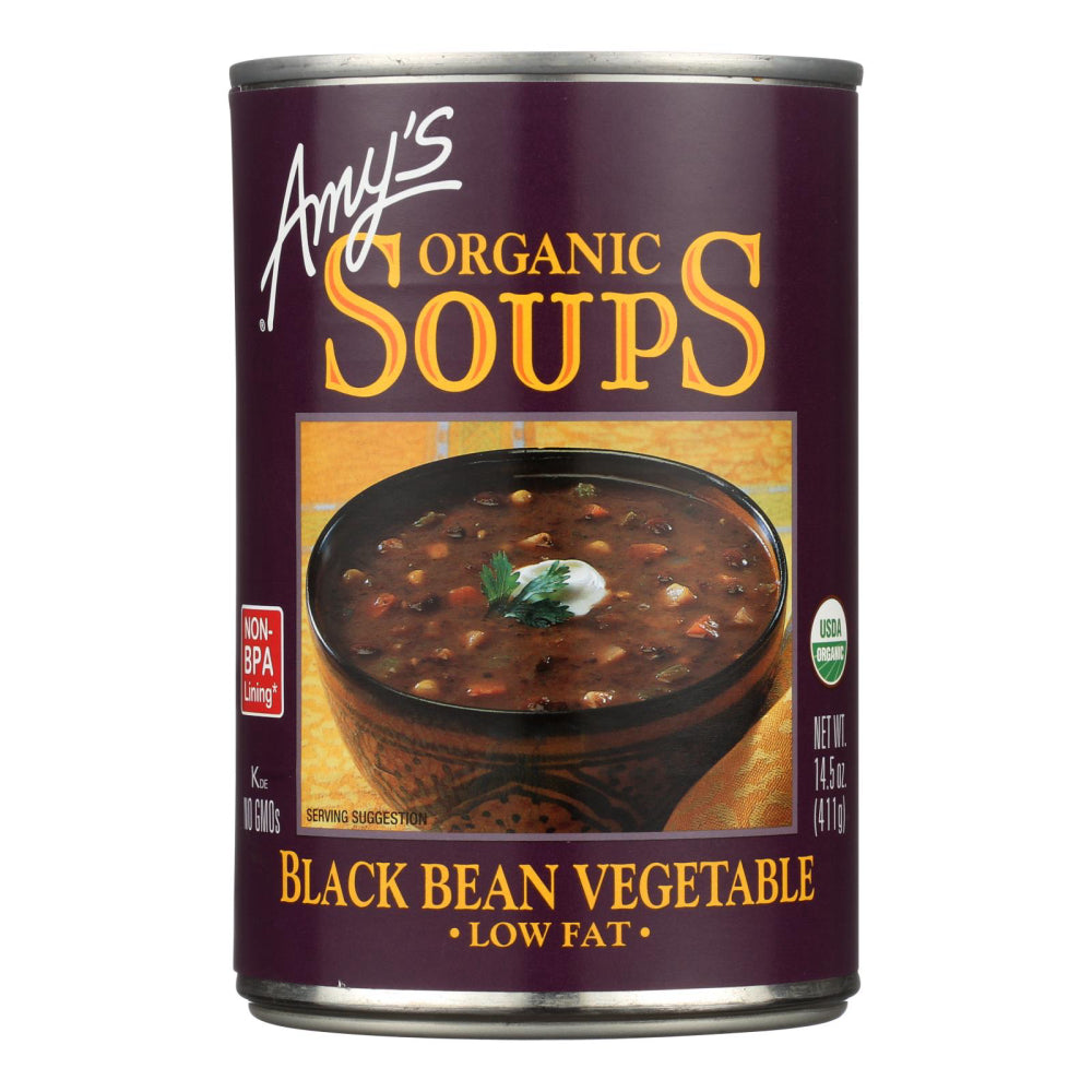 Amy's, Organic Low Fat Black Bean Vegetable Soup, 14.5 Oz