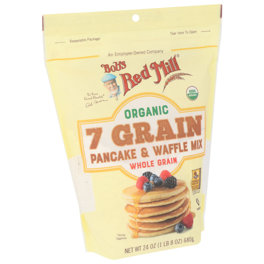 Bob's Red Mill, Organic 7 Grain Pancake And Waffle Mix, 24 Oz