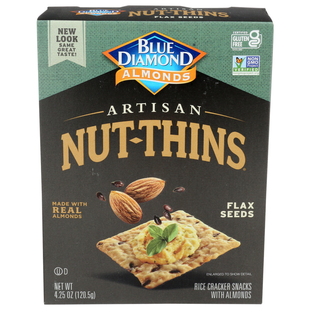 Blue Diamond, Artisan Nut Thins, Flax Seeds, 4.25 Oz