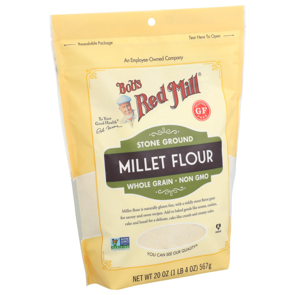 Bob's Red Mill, Stone Ground Millet Flour, Gluten Free, 20 Oz