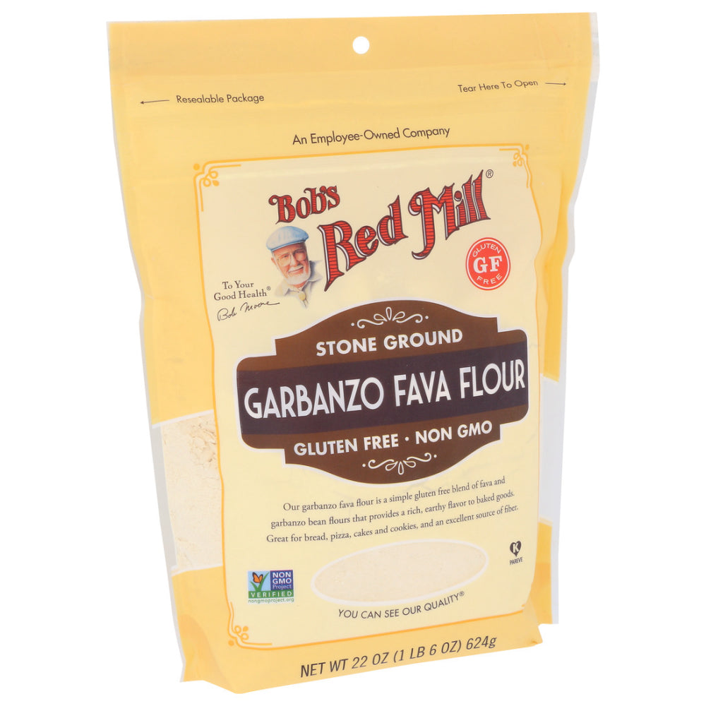 Bob's Red Mill, Stone Ground Garbanzo Fava Flour, Gluten Free, 22 Oz