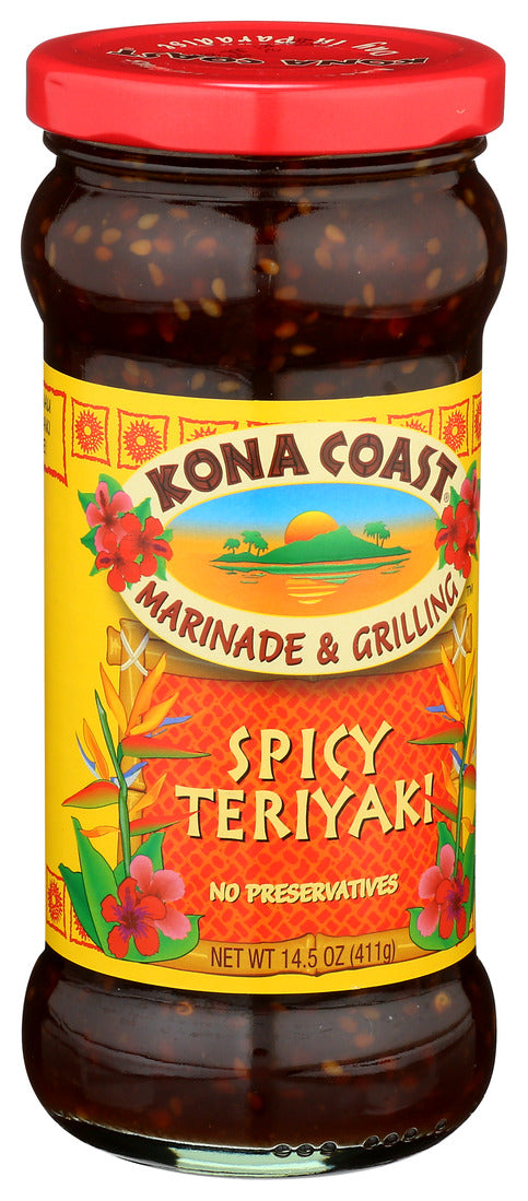 Kona Coast, Spicy Teriyaki Marinade And Grilling, 14.5 Oz