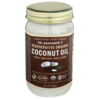 Dr. Bronner's, Regenerative Organic Coconut Oil, Virgin Unrefined Whole Kernel, 14 Fl Oz