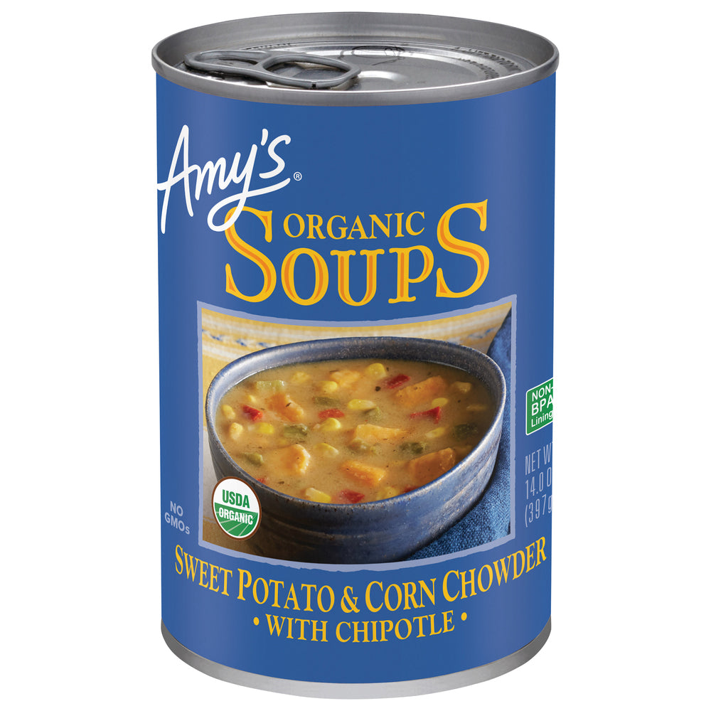 Amy's, Organic Sweet Potato And Corn Chowder With Chipotle, 14 Oz